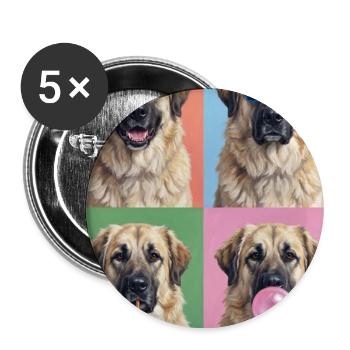 Hunde Kangal Hund - Buttons groß 56 mm (5er Pack) - Weiß - Vorne