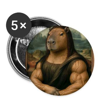 Muskulöse Kapybara - Buttons groß 56 mm (5er Pack) - Weiß - Vorne