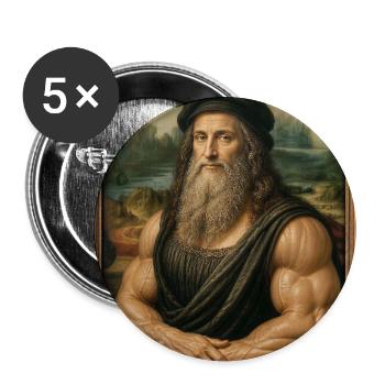 Muskulöser Da Vinci - Buttons groß 56 mm (5er Pack) - Weiß - Vorne