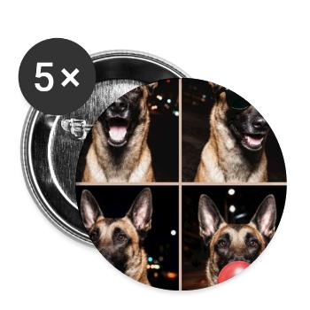 Hunde Belgian Malinois Hund - Buttons groß 56 mm (5er Pack) - Weiß - Vorne