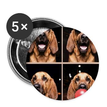 Hunde Bluthund Hund - Buttons groß 56 mm (5er Pack) - Weiß - Vorne