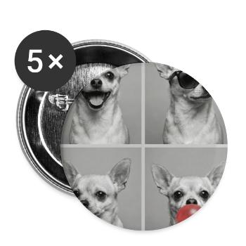 Hunde Chihuahua Hund - Buttons groß 56 mm (5er Pack) - Weiß - Vorne