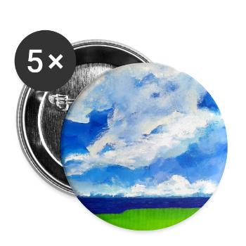 Kunst Wolke Acryl Künstler Jörg Langhans - Buttons groß 56 mm (5er Pack) - Weiß - Vorne