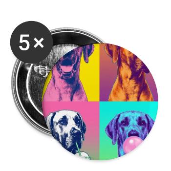 Hunde Deutsche Dogge Hund - Buttons groß 56 mm (5er Pack) - Weiß - Vorne