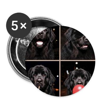 Hunde Neufundländer Hund - Buttons groß 56 mm (5er Pack) - Weiß - Vorne
