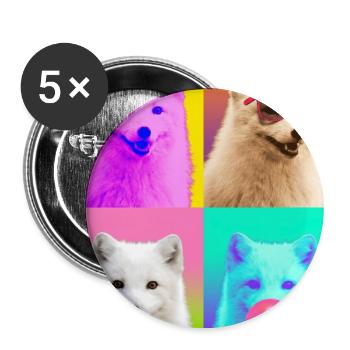 Polarfüchse Polarfuchs - Buttons groß 56 mm (5er Pack) - Weiß - Vorne