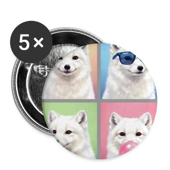 Polarfüchse Polarfuchs - Buttons groß 56 mm (5er Pack) - Weiß - Vorne