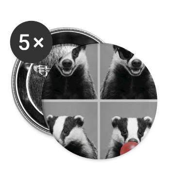 Dachse Dachs - Buttons groß 56 mm (5er Pack) - Weiß - Vorne