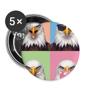 Eagle Adler - Buttons groß 56 mm (5er Pack) - Weiß - Vorne