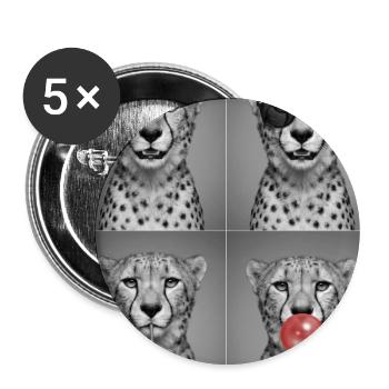 Geparde Gepard - Buttons groß 56 mm (5er Pack) - Weiß - Vorne