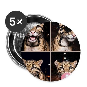 Nebelparder Clouded Leopard - Buttons groß 56 mm (5er Pack) - Weiß - Vorne