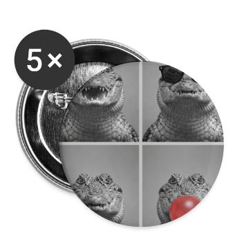 Krokodile Krokodil - Buttons groß 56 mm (5er Pack) - Weiß - Vorne