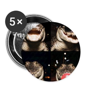 Krokodile Krokodil - Buttons groß 56 mm (5er Pack) - Weiß - Vorne