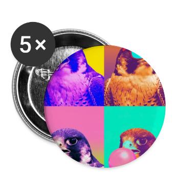 Falken Falke - Buttons groß 56 mm (5er Pack) - Weiß - Vorne