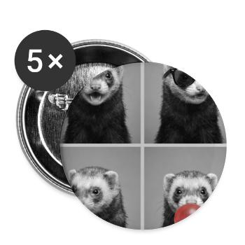 Ferret Frettchen - Buttons groß 56 mm (5er Pack) - Weiß - Vorne