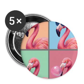 Flamingos Flamingo - Buttons groß 56 mm (5er Pack) - Weiß - Vorne