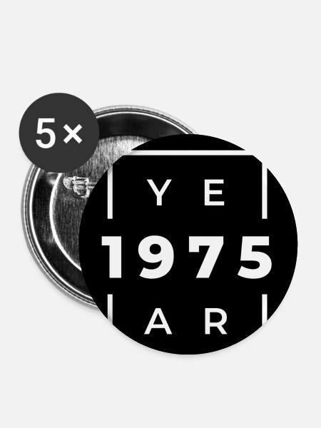 Grunge Design Year 1975 Minimalist - Buttons large 2.2''/56 mm (5-pack) - white