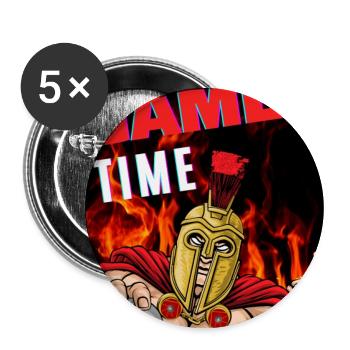 Jouez amusant Profitez de GAME TIME Gamer Chemise Real Gamer - Lot de 5 grands badges (56 mm) - blanc - Devant