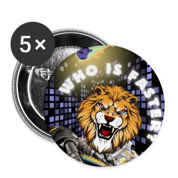 Gamer Tiger Big City Who is faster? Meteorite - Buttons large 2.2''/56 mm (5-pack) - white - Front