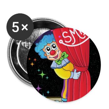 SMILE Clown Laugh Funny Fun FUN T-Shirt positive - Buttons large 2.2''/56 mm (5-pack) - white - Front