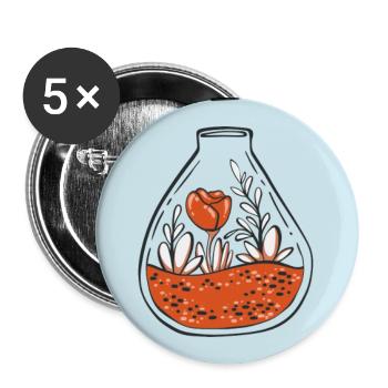JARDINAGE,RETRAITE,PRINTEMPS,JARDIN,JARDINIER,ETE - Lot de 5 grands badges (56 mm) - blanc - Devant