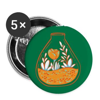JOUR DE LA TERRE,ECOLOGIE,PLANETE,ENVIRONNEMENT - Lot de 5 grands badges (56 mm) - blanc - Devant