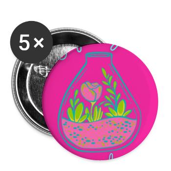 JE PEUX PAS,PRINTEMPS,JARDINAGE,RETRAITE,PRINTEMPS - Lot de 5 grands badges (56 mm) - blanc - Devant
