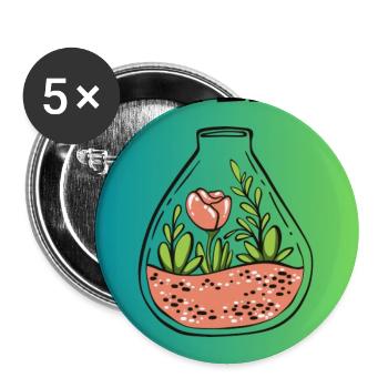 JOUR DE LA TERRE. ECOLOGIE. PLANETE. ENVIRONNEMENT - Lot de 5 grands badges (56 mm) - blanc - Devant