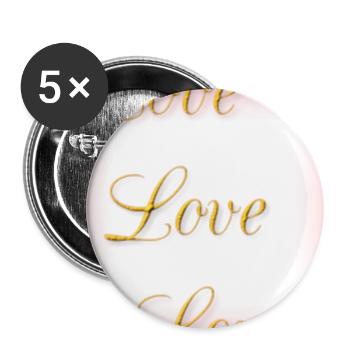 Liebe - Selbstliebe - wahre Liebe - Buttons groß 56 mm (5er Pack) - Weiß - Vorne