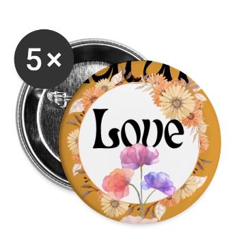 Aurum Love Blütenkreis - Buttons groß 56 mm (5er Pack) - Weiß - Vorne