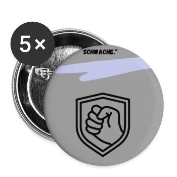 Symbole motivant de la pression de protection - Lot de 5 grands badges (56 mm) - blanc - Devant