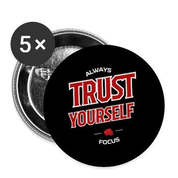 Encouragement Self-confidence - Buttons large 2.2''/56 mm (5-pack) - white - Front