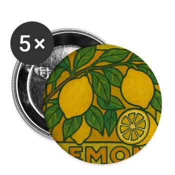 Presser un citron, c'est facile - Lot de 5 grands badges (56 mm) - blanc - Devant
