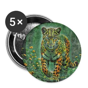 Amur Leopard – Rare Wildcat Korea DMZ - Buttons large 2.2''/56 mm (5-pack) - white - Front