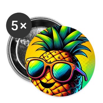 Pineapple - Buttons large 2.2''/56 mm (5-pack) - white - Front
