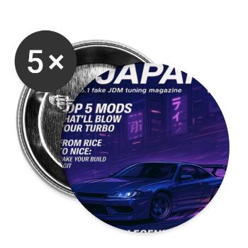 Abgestimmtes japanisches Neon-Automagazin-Cover - Buttons groß 56 mm (5er Pack) - Weiß - Vorne