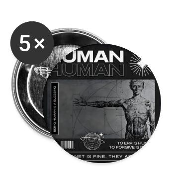 Ein Mensch zu sein ist ein Segen. - Buttons groß 56 mm (5er Pack) - Weiß - Vorne