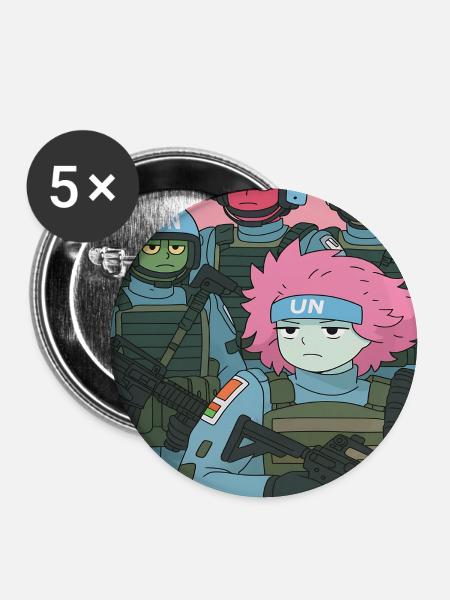 Cartoon Truppe Parodie - Buttons groß 56 mm (5er Pack) - Weiß