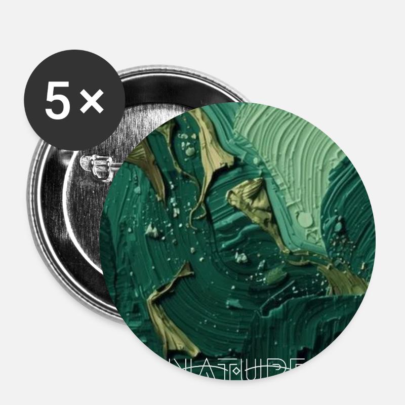 Nature Green - Buttons groß 56 mm (5er Pack) - Weiß