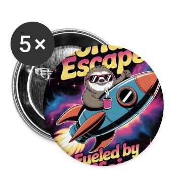 Monday Escape Fueled by Caffeine - Buttons large 2.2''/56 mm (5-pack) - white - Front