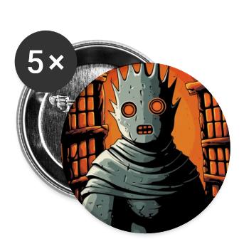 Torwächter im Flammenreich - Buttons groß 56 mm (5er Pack) - Weiß - Vorne