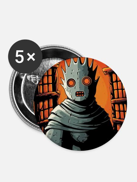 Torwächter im Flammenreich - Buttons groß 56 mm (5er Pack) - Weiß