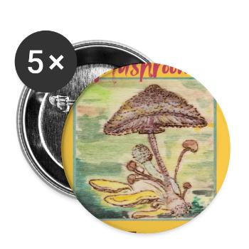 Shroom State of Mind - Buttons large 2.2''/56 mm (5-pack) - white - Front