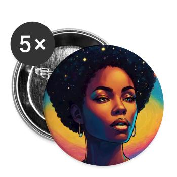 Beauté Noire Cosmique - Lot de 5 grands badges (56 mm) - blanc - Devant