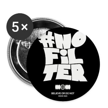Aucune instruction de filtre - Lot de 5 grands badges (56 mm) - blanc - Devant