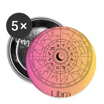 Libra Zodiac Circle Balance - Buttons large 2.2''/56 mm (5-pack) - white - Front