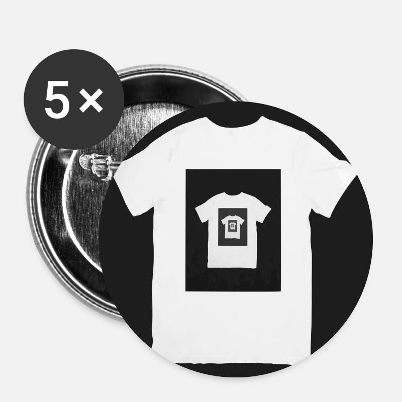 T-shirt - Buttons large 2.2''/56 mm (5-pack) - white