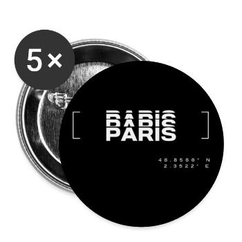 Babis Paris Glitch Noir - Lot de 5 grands badges (56 mm) - blanc - Devant
