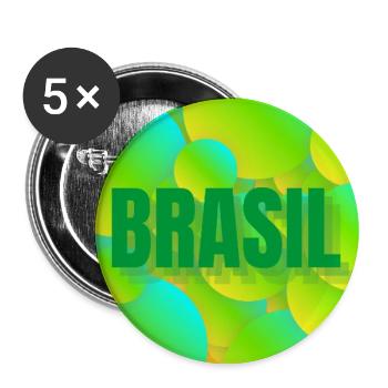Brasil Neon Blasen Design - Buttons groß 56 mm (5er Pack) - Weiß - Vorne