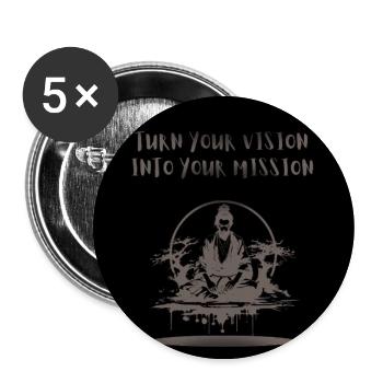 Black_and_Grey_Illustrative_Ninja_T-shirt - Lot de 5 grands badges (56 mm) - blanc - Devant